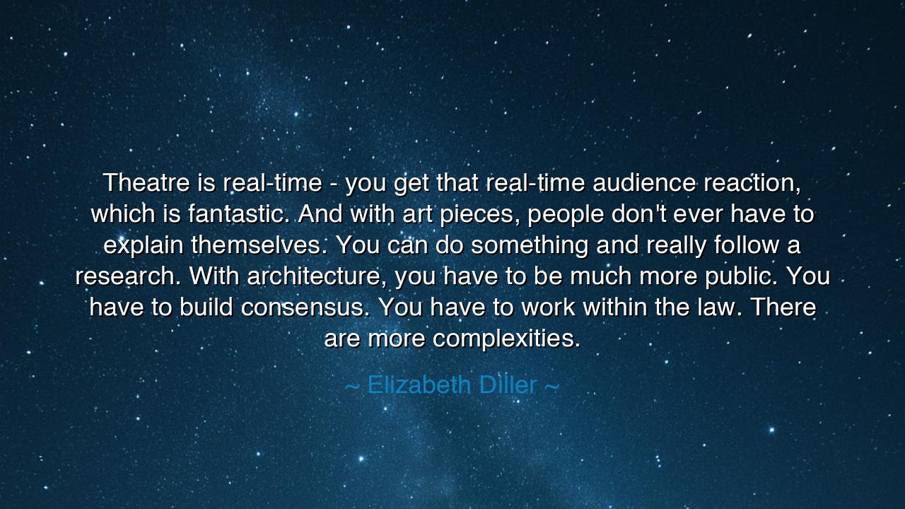 Theatre is real-time - you get that real-time audience reaction