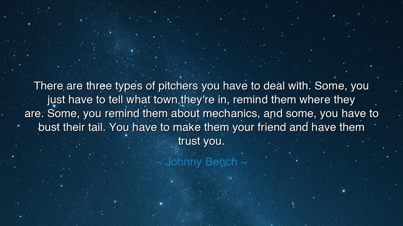 There are three types of pitchers you have to deal with. Some