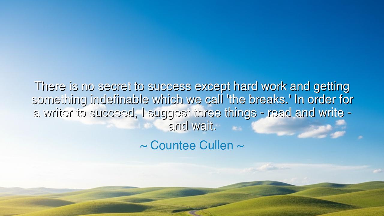 There is no secret to success except hard work and getting