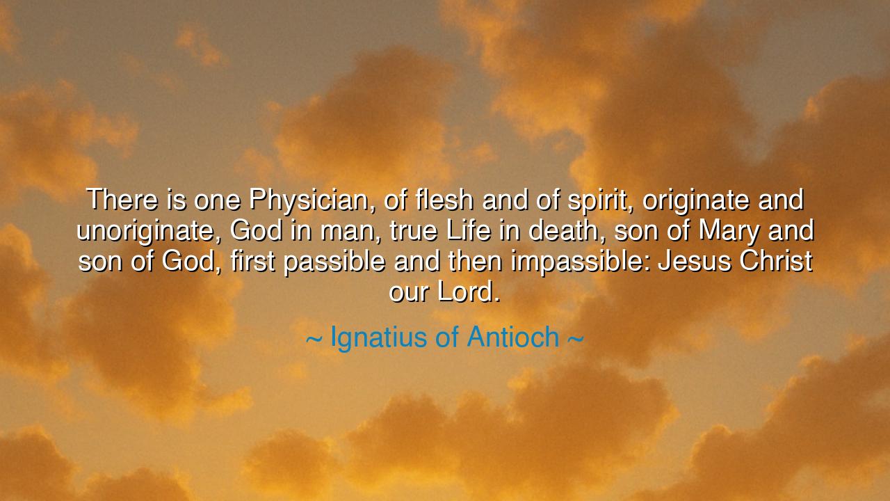 There is one Physician, of flesh and of spirit, originate and