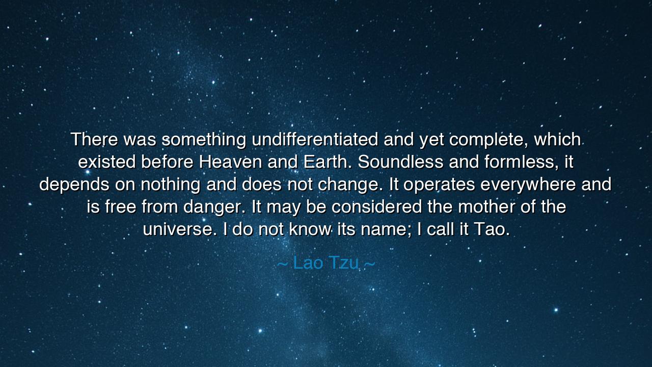 There was something undifferentiated and yet complete, which