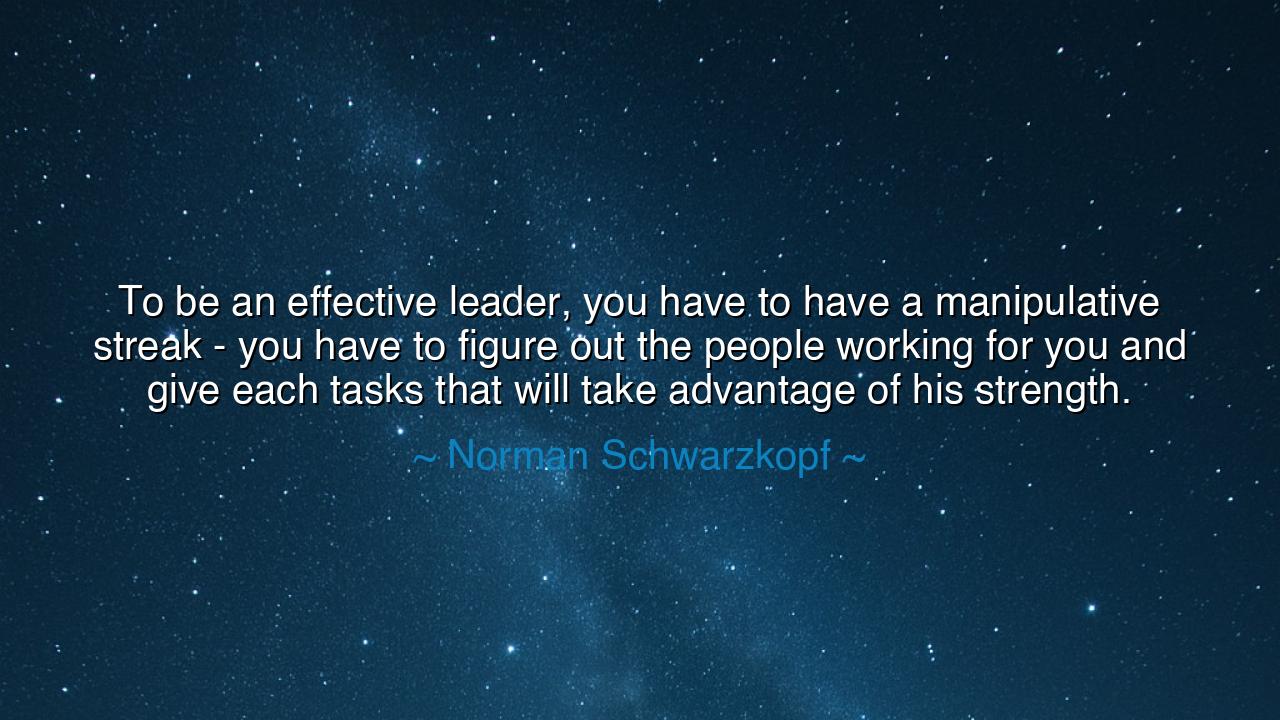 To be an effective leader, you have to have a manipulative