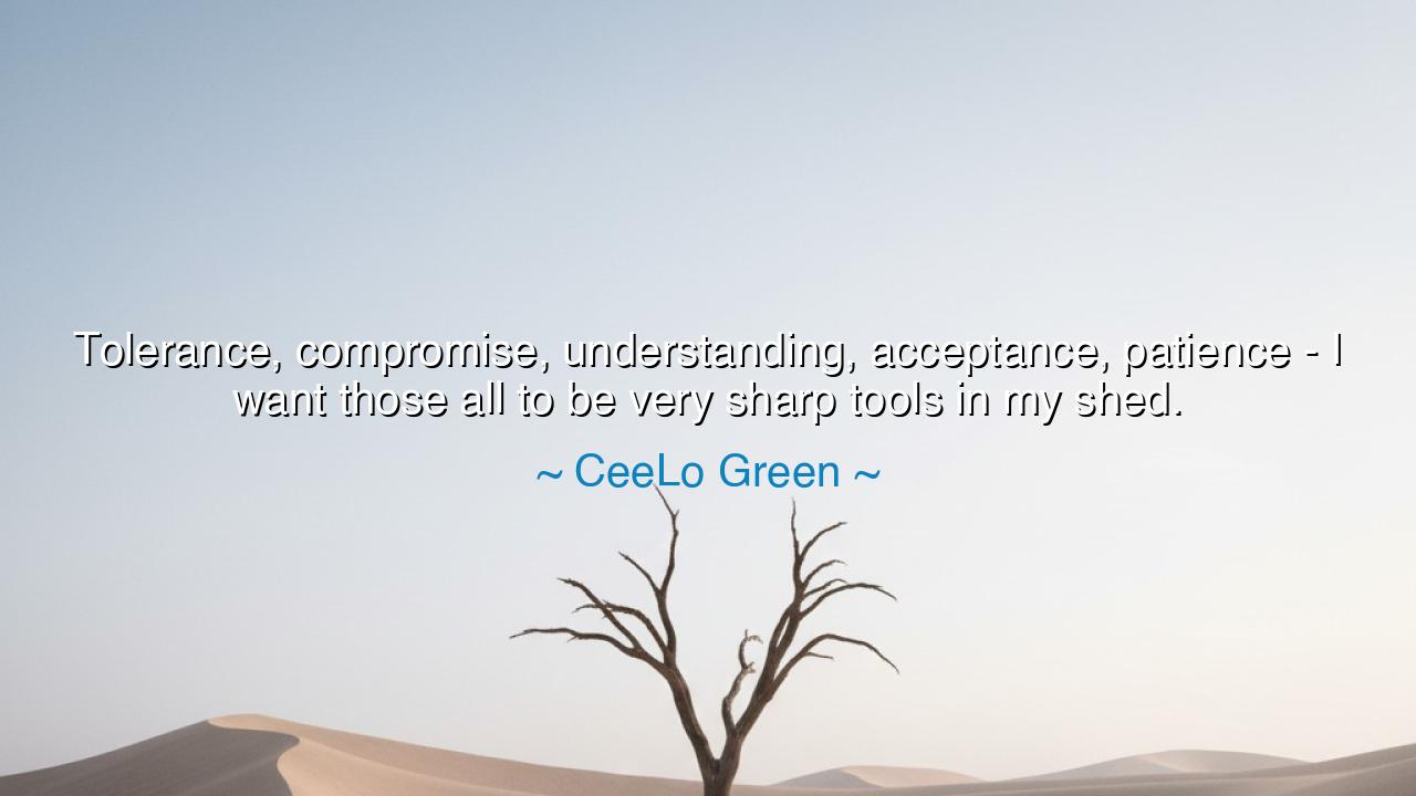 Tolerance, compromise, understanding, acceptance, patience - I