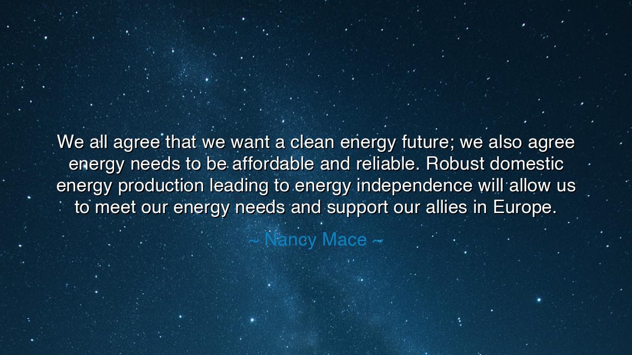 We all agree that we want a clean energy future; we also agree
