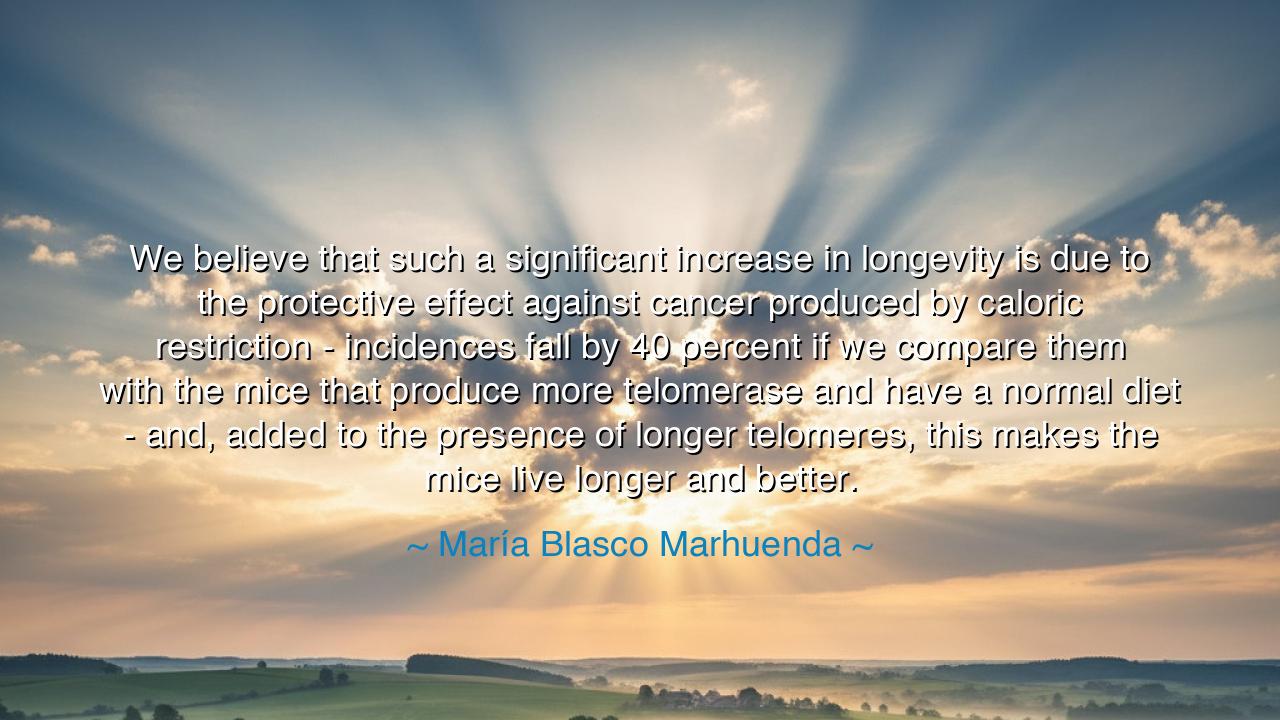 We believe that such a significant increase in longevity is due