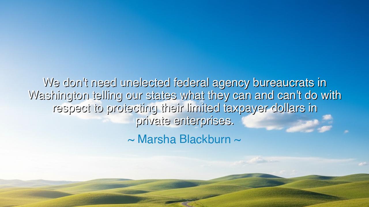 We don't need unelected federal agency bureaucrats in Washington