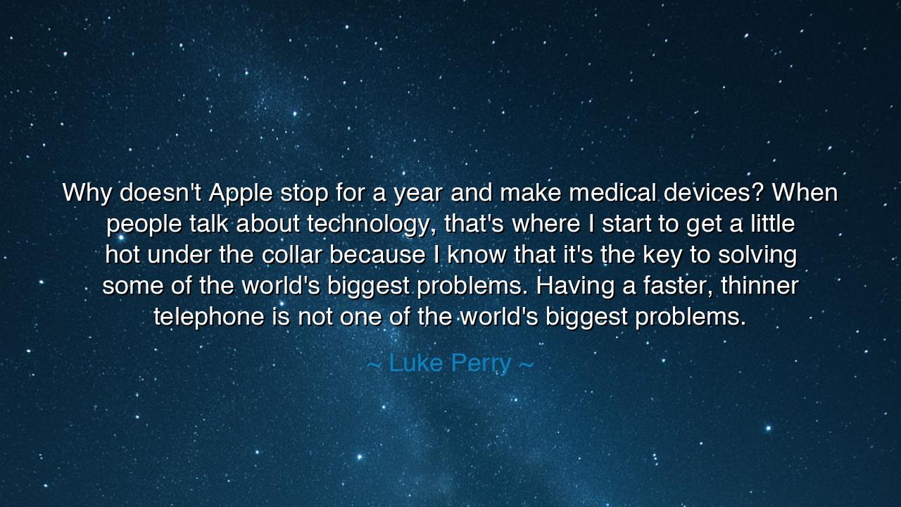 Why doesn't Apple stop for a year and make medical devices? When
