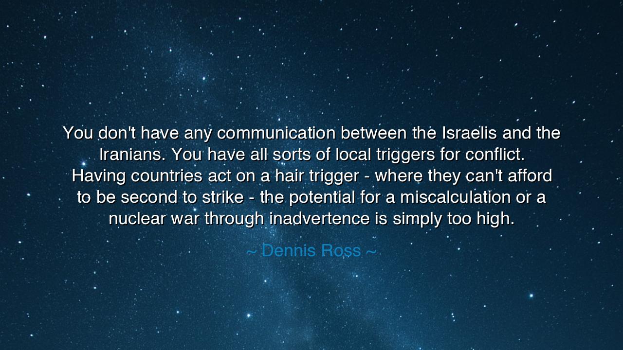 You don't have any communication between the Israelis and the