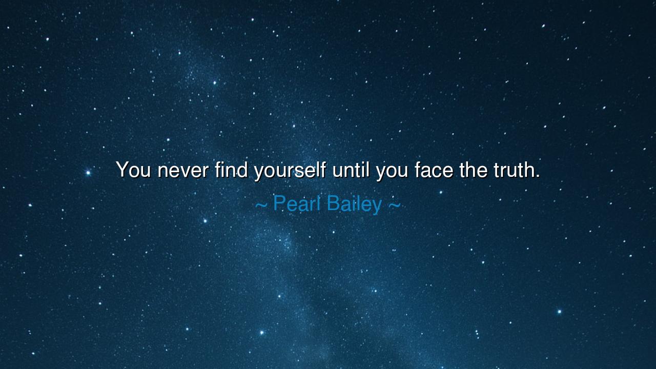 You never find yourself until you face the truth.