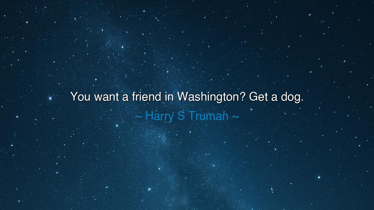 You want a friend in Washington? Get a dog.