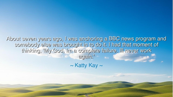 About seven years ago, I was anchoring a BBC news program and