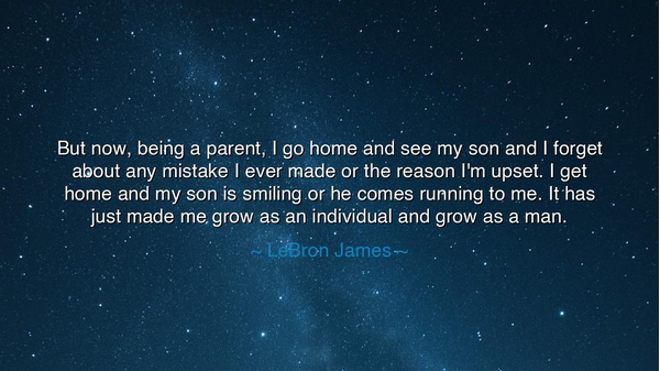 But now, being a parent, I go home and see my son and I forget