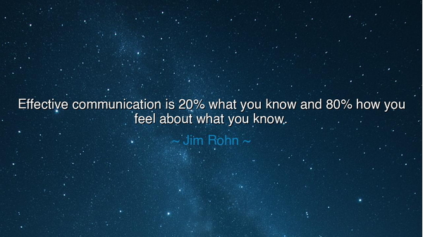 Effective communication is 20% what you know and 80% how you feel