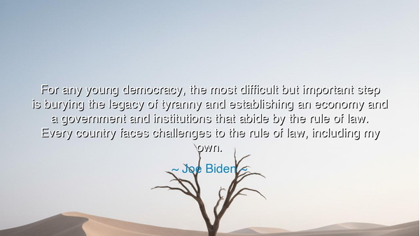 For any young democracy, the most difficult but important step is