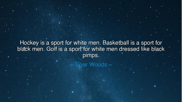 Hockey is a sport for white men. Basketball is a sport for black
