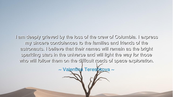 I am deeply grieved by the loss of the crew of Columbia. I