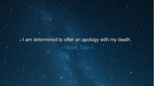 I am determined to offer an apology with my death.