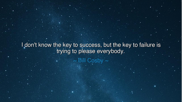 I don't know the key to success, but the key to failure is trying