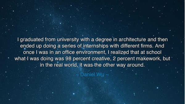 I graduated from university with a degree in architecture and