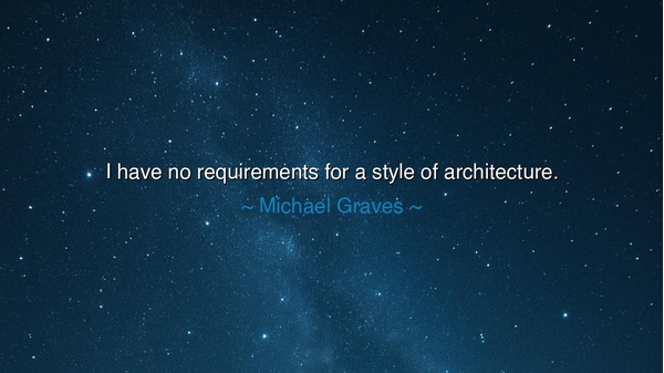 I have no requirements for a style of architecture.