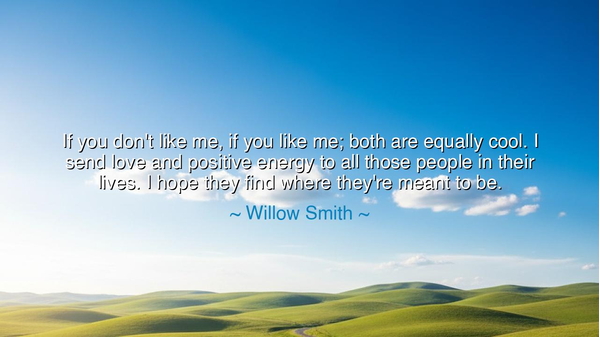 If you don't like me, if you like me; both are equally cool. I