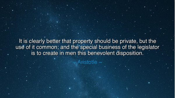 It is clearly better that property should be private, but the use