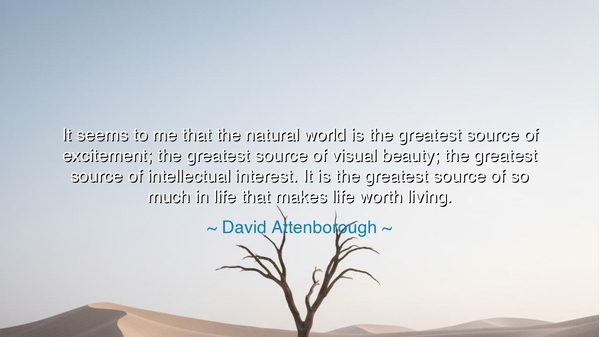 It seems to me that the natural world is the greatest source of