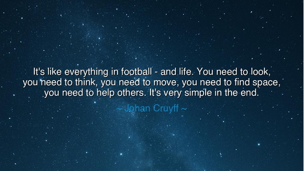 It's like everything in football - and life. You need to look