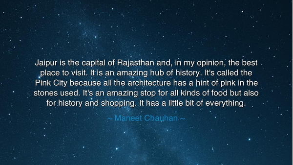 Jaipur is the capital of Rajasthan and, in my opinion, the best