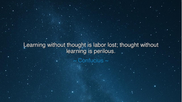 Learning without thought is labor lost; thought without learning