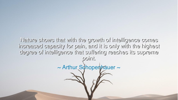 Nature shows that with the growth of intelligence comes increased