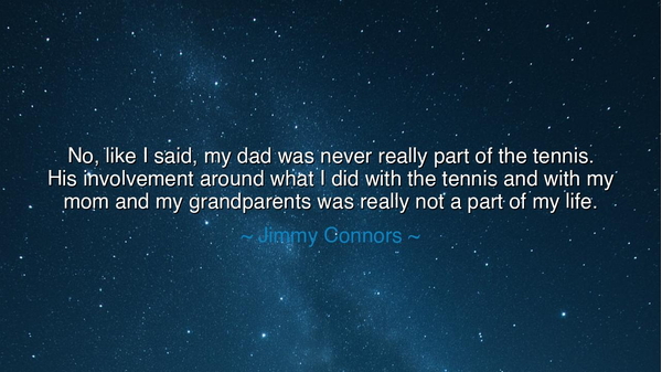 No, like I said, my dad was never really part of the tennis. His