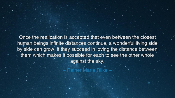 Once the realization is accepted that even between the closest