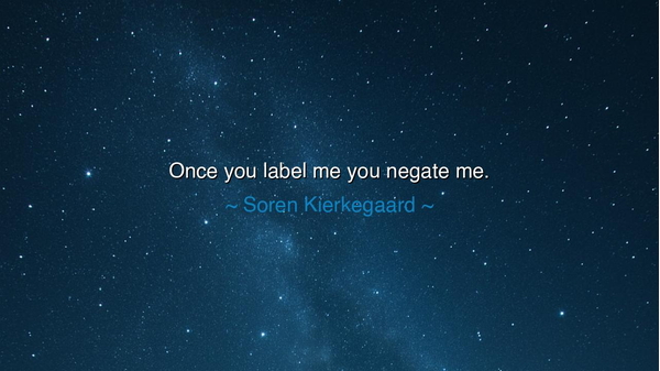 Once you label me you negate me.