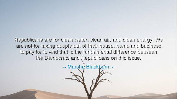 Republicans are for clean water, clean air, and clean energy. We