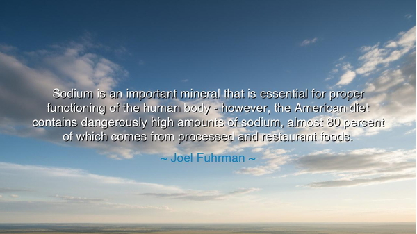 Sodium is an important mineral that is essential for proper