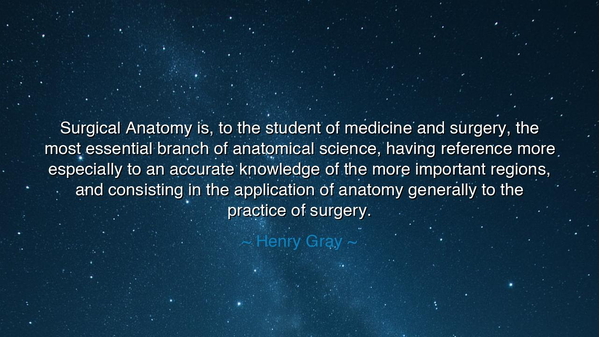 Surgical Anatomy is, to the student of medicine and surgery, the