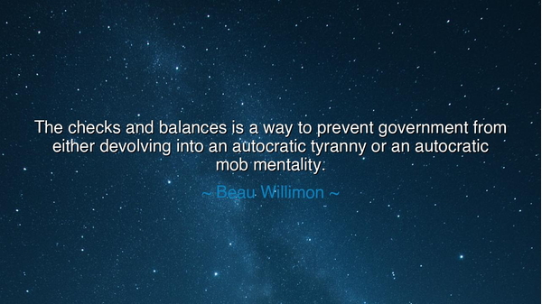 The checks and balances is a way to prevent government from