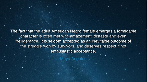 The fact that the adult American Negro female emerges a