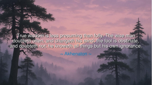 True wisdom is less presuming than folly. The wise man doubteth
