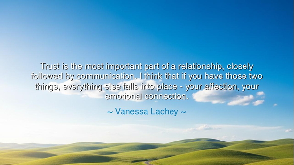 Trust is the most important part of a relationship, closely