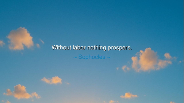 Without labor nothing prospers.